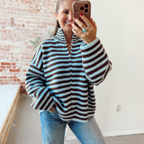The Double Zip Stripe Sweater