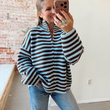 The Double Zip Stripe Sweater