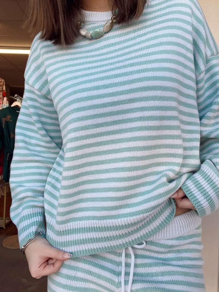 Lola Green Striped Set- Top