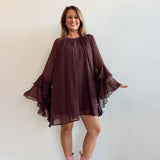 Mocha Ruffle Dress