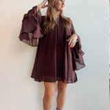 Mocha Ruffle Dress