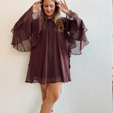 Mocha Ruffle Dress