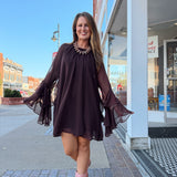 Mocha Ruffle Dress