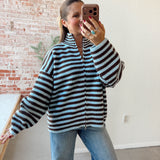 The Double Zip Stripe Sweater