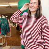 Lola Red Striped Set- Top