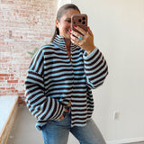 The Double Zip Stripe Sweater