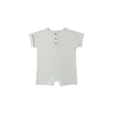 Quincy Mae Short Sleeve One-Piece Sage Micro Stripe