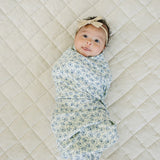 Blue Blossom Muslin Swaddle Blanket