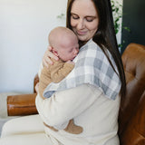 Coastal Plaid Muslin Burp Cloth