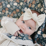 Taupe Checkered Bamboo Head Wrap