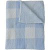 Light Blue Plaid Plush Blanket- Lovey Size