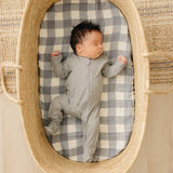Dusty Blue Gingham Muslin Swaddle Blanket