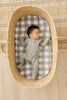 Dusty Blue Gingham Muslin Swaddle Blanket