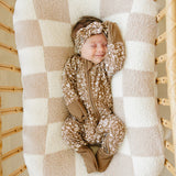 Brown Floral Ribbed Bamboo Sleeper