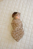 Brown Floral Ribbed Stretch Swaddle