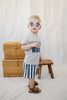 Navy and White Strip Shorts