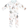 Copper Pearl Zip Up Footie Pajamas- Boone