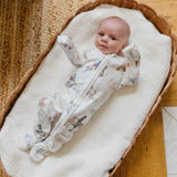 Copper Pearl Zip Up Footie Pajamas- Boone