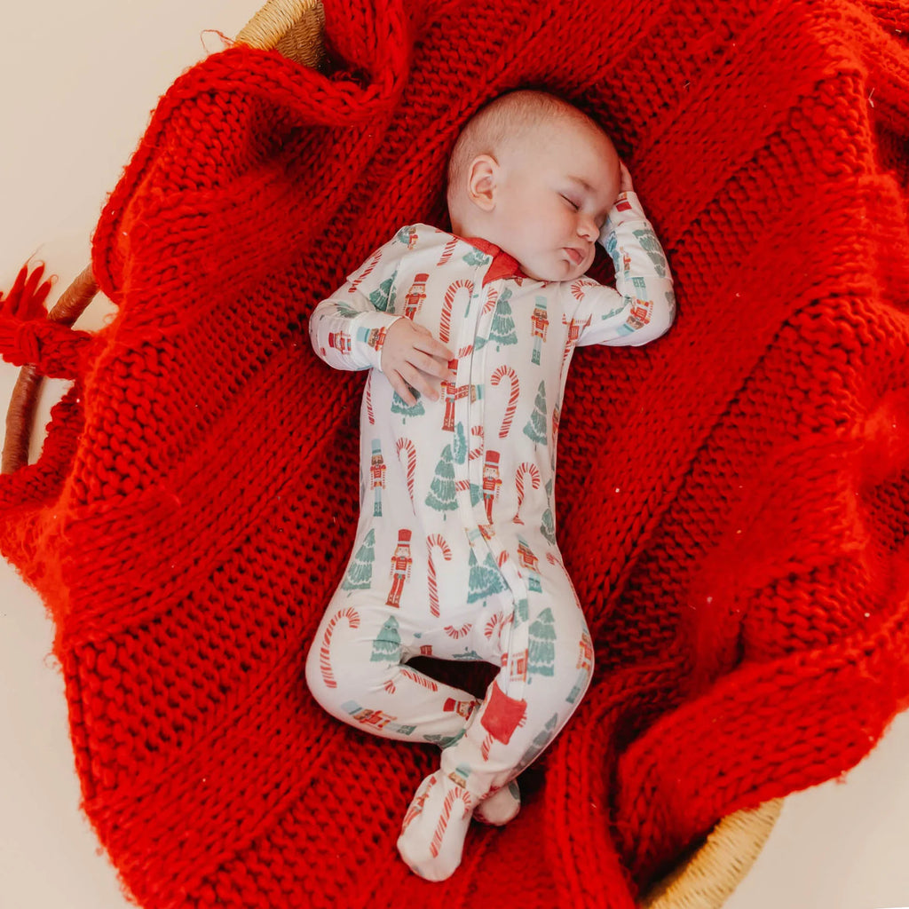 Copper Pearl Zip Up Footie Pajamas- Nicholas