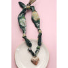 Scarf Necklace in Green Lockett