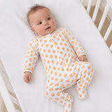 Baby Pumpkin Print Zip Footie