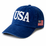USA Kids Baseball Hat, Vintage Blue