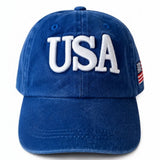 USA Kids Baseball Hat, Vintage Blue