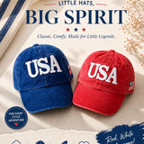 USA Kids Baseball Hat, Vintage Blue