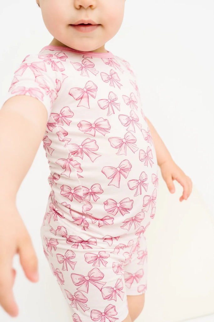 Pink Bow Bamboo Set