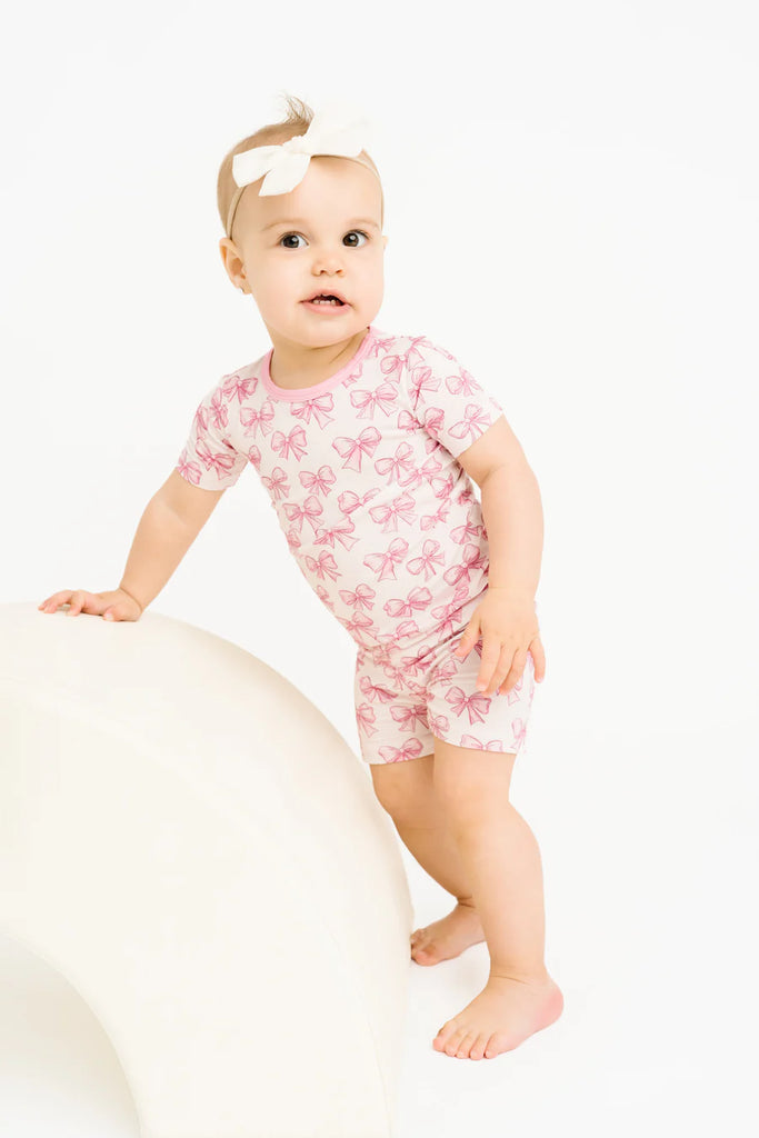 Pink Bow Bamboo Set