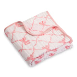 Pink Bows Muslin Toddler Blanket