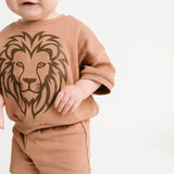 Brown Lion Shorts Set