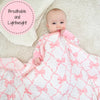 Pink Bows Muslin Toddler Blanket