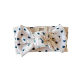 Blue Flower Bow Headband