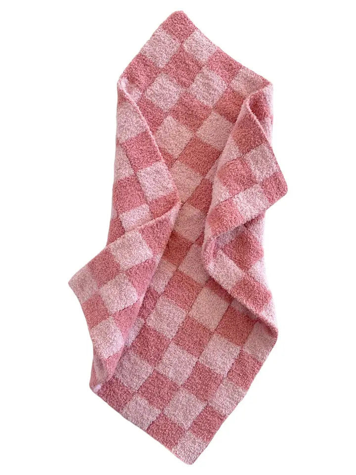 Checkered Mini Blanket in Watermelon