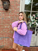 Teagan Terry Cloth Tote with Pouch in Purple
