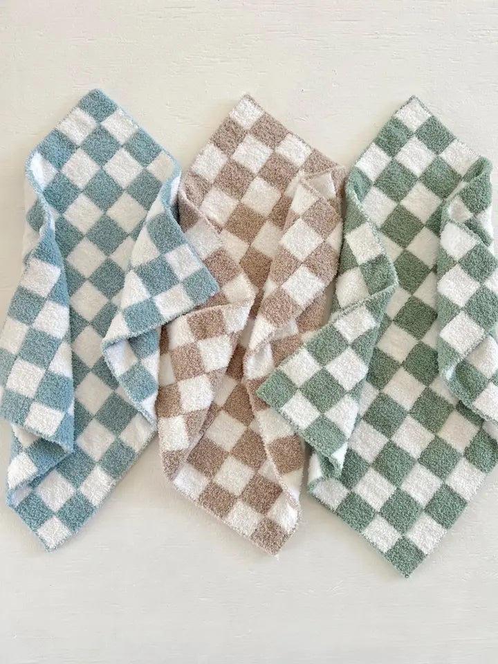 Checkered Mini Blanket in Sky