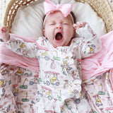 Caden Lane Golf Pink Bamboo Sleeper Footies