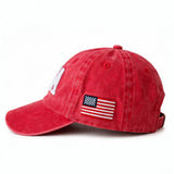 USA Kids Baseball Hat, Vintage Red