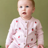 Strawberry Embroidered Baby Cardigan