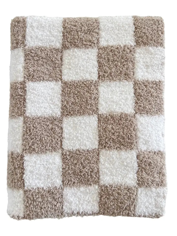 Checkered Mini Blanket in Cream