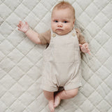 Tan Stripes Romper Overalls