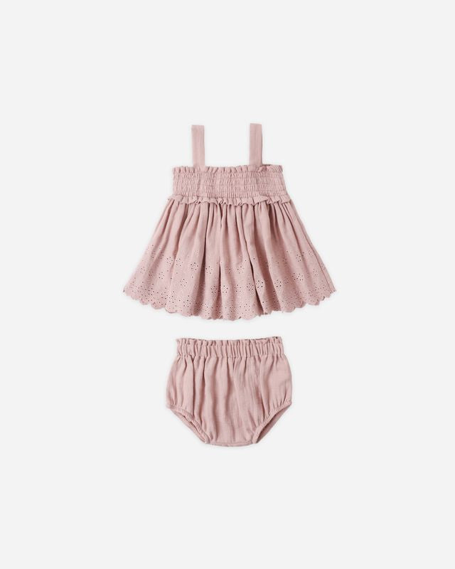 Quincy Mae Mae Smocked Top and Bloomer Set