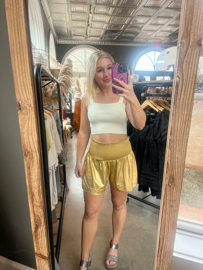 Make a Statement Shorts in Gold