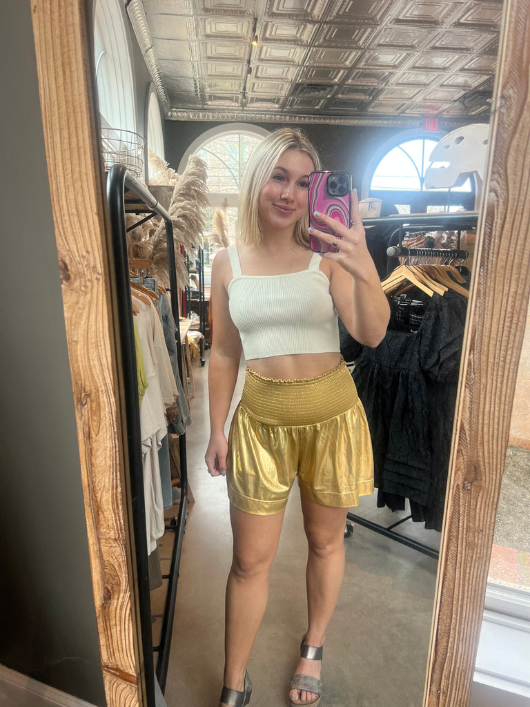 Make a Statement Shorts in Gold