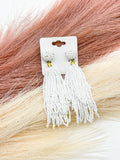 Preppy Girl Bead Earrings in White